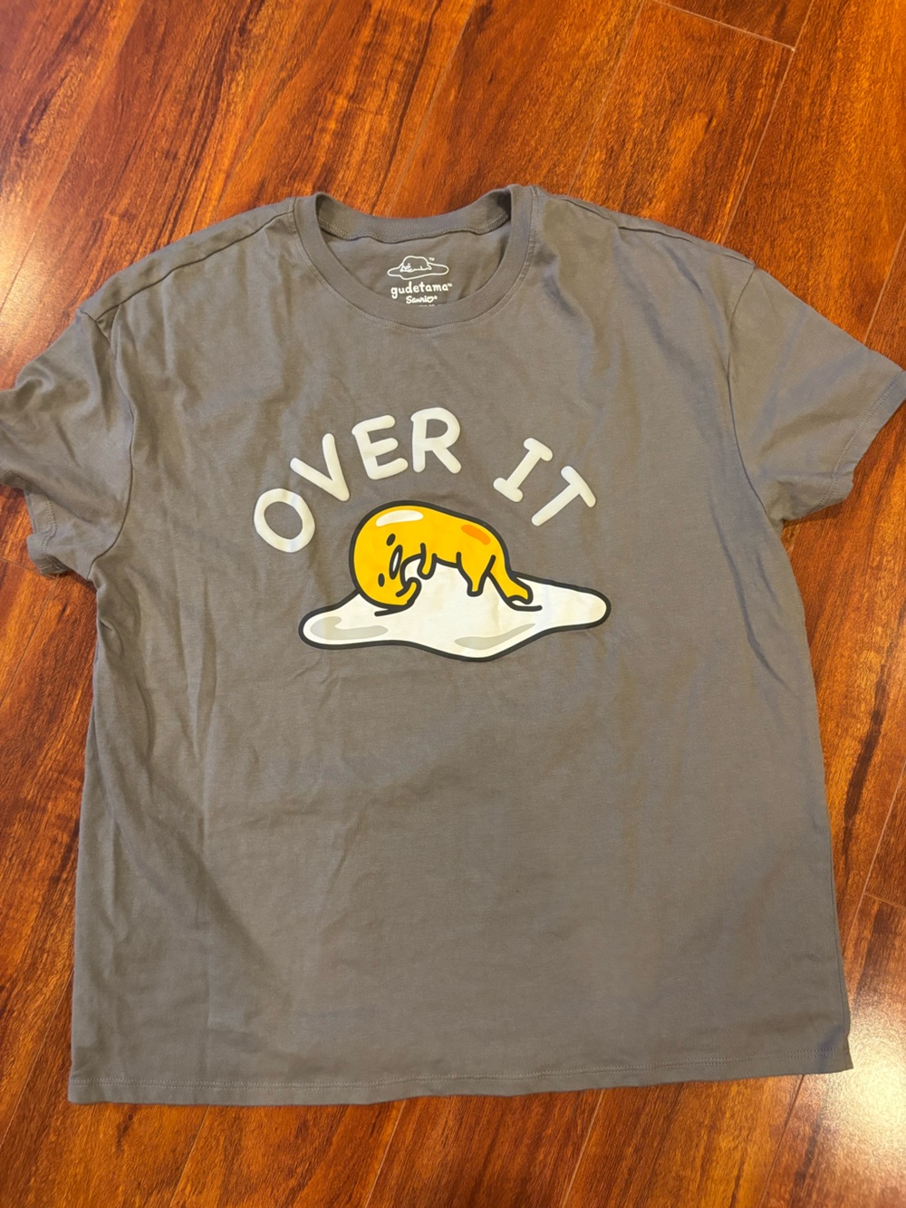 Gudetama Women’s Gray 'Over It' Short Sleeve Tee